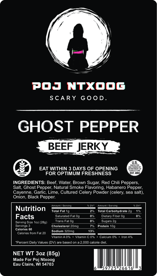 Poj Ntxoog Ghost Pepper Jerky