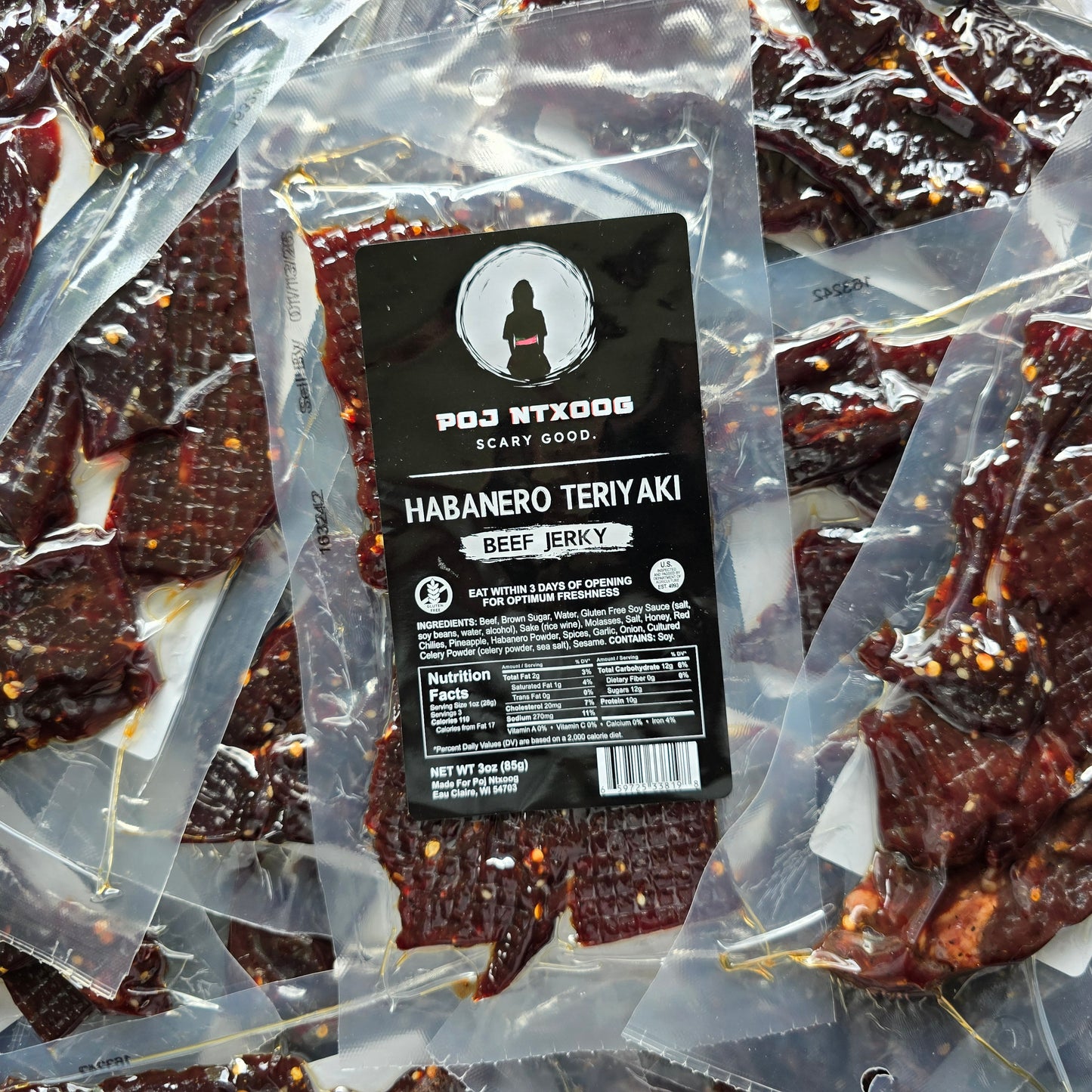 Poj Ntxoog Habanero Teriyaki Jerky - Soft